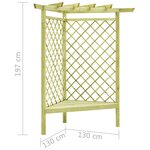 vidaXL Pergola d'angle avec siège 130x130x197 cm Pin imprégné