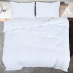vidaXL Ensemble de housse de couette Blanc 220x240 cm Microfibre