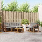 vidaXL Ensemble de canapés d'extérieur 6 Pièces Gris Naturel et Clair