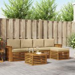 vidaXL Ensemble de canapés d'extérieur 6 Pièces Naturel et Beige