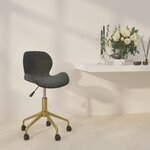 Vidaxl chaise pivotante de salle à manger gris foncé velours