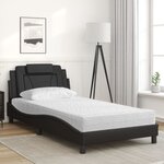 vidaXL Lit Viana avec matelas noir 100x200 cm similicuir