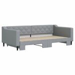 vidaXL Lit de jour avec gigogne sans matelas gris clair 100x200 cm