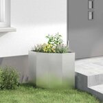 vidaXL Jardinière d'Angle Argent 45 x 45 x 50 cm Acier inoxydable