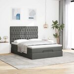 VidaXL Cadre de lit ottoman avec matelas gris foncé 140x200 cm tissu