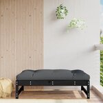 vidaXL Repose-pied de jardin 120x80 cm noir bois de pin massif