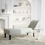 vidaXL Fauteuil long avec accoudoir droit gris clair velours