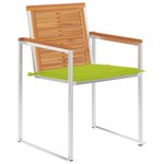 vidaXL Chaises de jardin avec coussins lot de 2 Acacia solide et acier