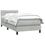 vidaXL Sommier à lattes de lit et matelas gris clair 80x220 cm velours