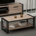 Homemania Table basse Lesa 102x45x40 cm Noir et noyer