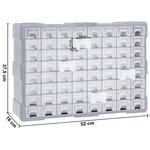 vidaXL Organisateur multi-tiroirs avec 64 tiroirs 52x16x37 5 cm