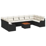 vidaXL Ensemble de canapé de jardin 11 Pièces Noir Poly rotin