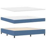 vidaXL Lit à ressorts Bleu et Blanc 203 x 200 x 60 cm