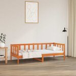vidaXL Cadre de lit Cire marron 90 x 190 cm Bois de pin massif