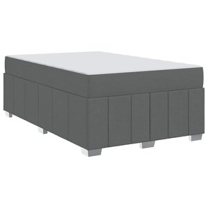 vidaXL Cadre de lit avec matelas Gris foncé 120 x 200 cm tissu
