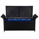 vidaXL Banc de jardin avec coussin 138 cm Résine tressée Noir