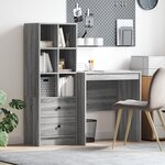 vidaXL Bureau avec rangement Gris Sonoma en bois reconstitué