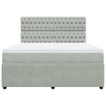 vidaXL Sommier à lattes de lit et matelas Gris clair 180x200cm Velours