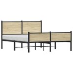 vidaXL Cadre de lit en métal sans matelas chêne sonoma 150x200 cm