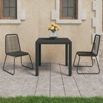 vidaXL Ensemble à manger de jardin 3 Pièces PVC résine tressée noir