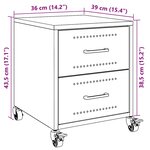 vidaXL Tables de chevet 2 Pièces jaune moutarde 36x39x43 5 cm acier