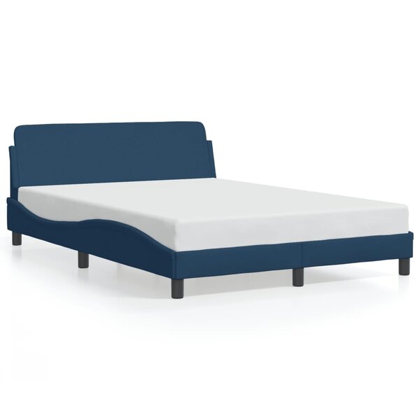 vidaXL Cadre de lit avec tête de lit Dover bleu 120x200cm tissu
