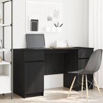 vidaXL Bureau avec porte Chêne noir 140 x 49 x 76 cm Bois d'ingénierie