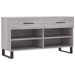 vidaXL Banc à chaussures sonoma gris 102x35x55 cm bois d'ingénierie