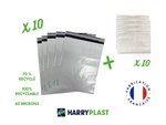 Kit emballage colis Vinted - lot de 10 enveloppes plastiques n°4 (41x32cm) + 10 pochettes porte-documents