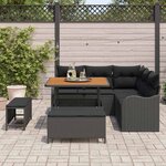 vidaXL Ensemble de canapé de jardin avec coussin 8 Pièces Noir