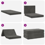 vidaXL Canapé-lit pliable 80 x 67 x 45 cm Gris foncé