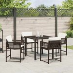 vidaXL Ensemble de salle à manger pour jardin 5 Pièces Marron polyrotin