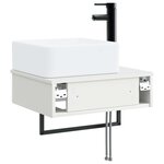 vidaXL Basin de lavage mural Blanc brillant 50 x 41 x 39 cm