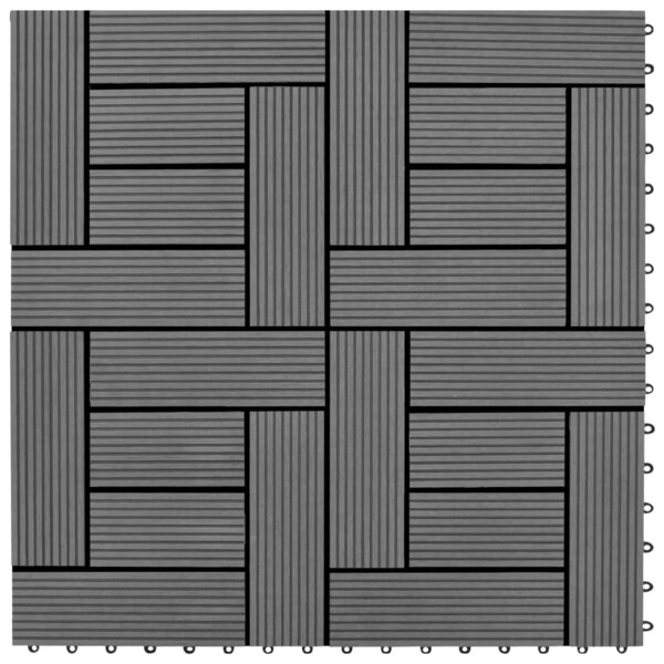 vidaXL Carreaux de terrasse 22 Pièces 30 x 30 cm 2 m² WPC Gris