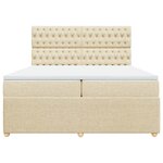 vidaXL Sommier à lattes de lit avec matelas Crème 200x200 cm Tissu