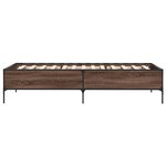 vidaXL Cadre de lit chêne marron 100x200 cm bois d'ingénierie et métal