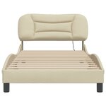 vidaXL Cadre de lit avec LED sans matelas crème 100x200 cm tissu