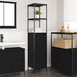 vidaXL Meuble de salle de bain avec étagères chêne noir 36x35x165 cm
