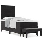 vidaXL Lit box spring avec matelas et banc noir 80x200 cm en velours