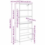 vidaXL Haut Armoire Bois Ancien 69 5 x 32 5 x 180 cm Bois d'ingénierie