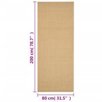 vidaXL Tapis Sisal naturel 80x200 cm