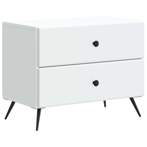 vidaXL Cabinet de chevet Blanc 62 x 34 5 x 47 5 cm Bois d'ingénierie