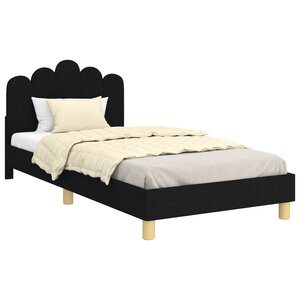 vidaXL Cadre de lit pour enfants avec tête de lit Noir 90 x 200 cm