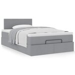 vidaXL Lit ottoman avec matelas gris clair 120x190 cm tissu