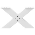 vidaXL Pieds de table basse en forme de X  2 pièces  blanc  60 x (30-31) cm  acier