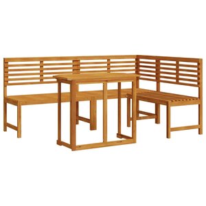 vidaXL Ensemble de banc de jardin 3 Pièces Marron Bois d'acacia massif