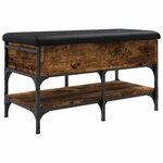 vidaXL Banc à chaussures chêne fumé 82x42x45 cm bois d'ingénierie
