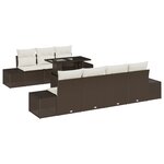 vidaXL Canapés de jardin 8 pièces avec coussins marron en rotin synthétique