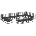 vidaXL Ensemble de canapé de jardin avec coussin 13 Pièces Noir Aluminium