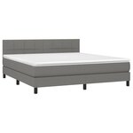 vidaXL Sommier à lattes de lit et matelas et LED Gris foncé 160x200 cm